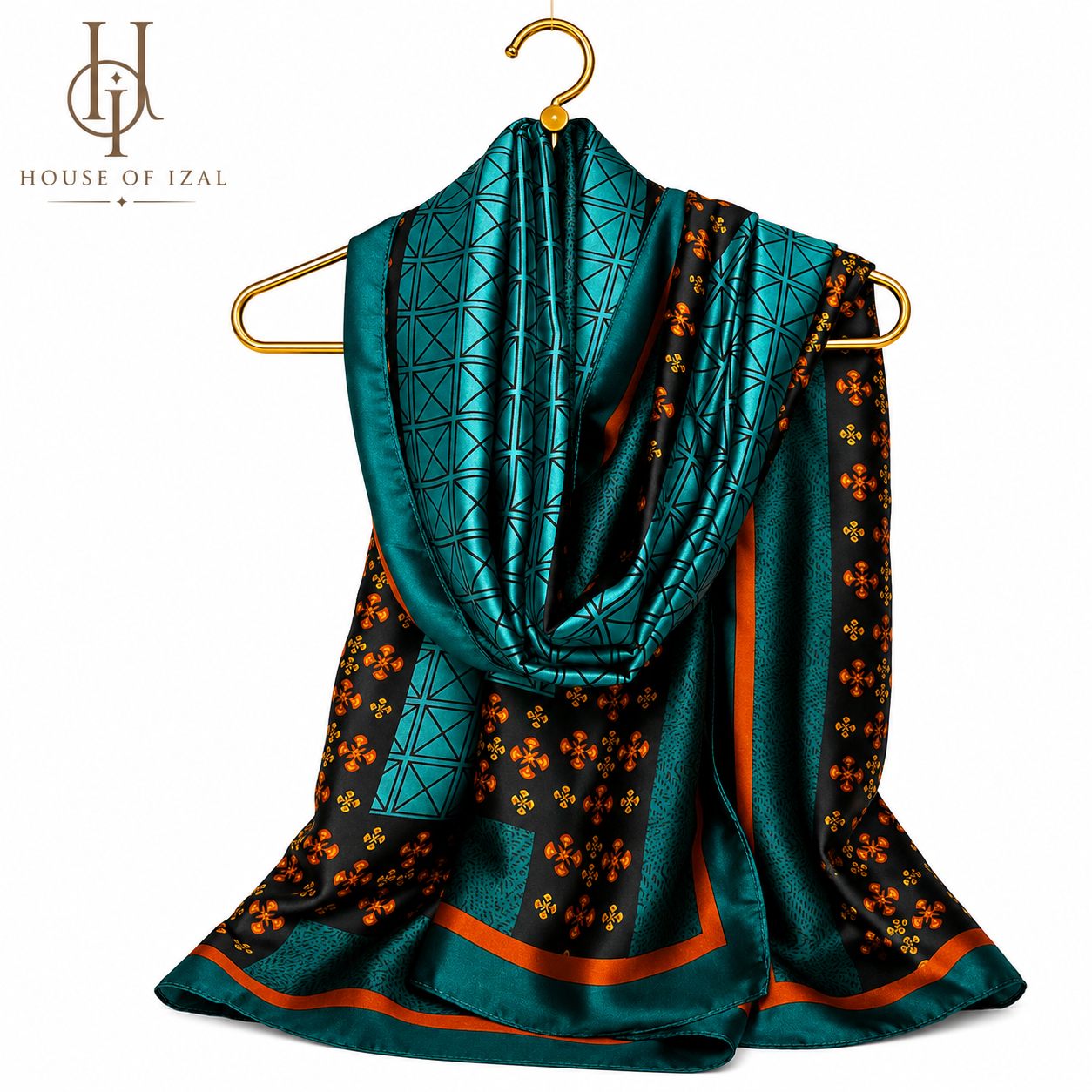 Emerald Mosaic Silk Scarf