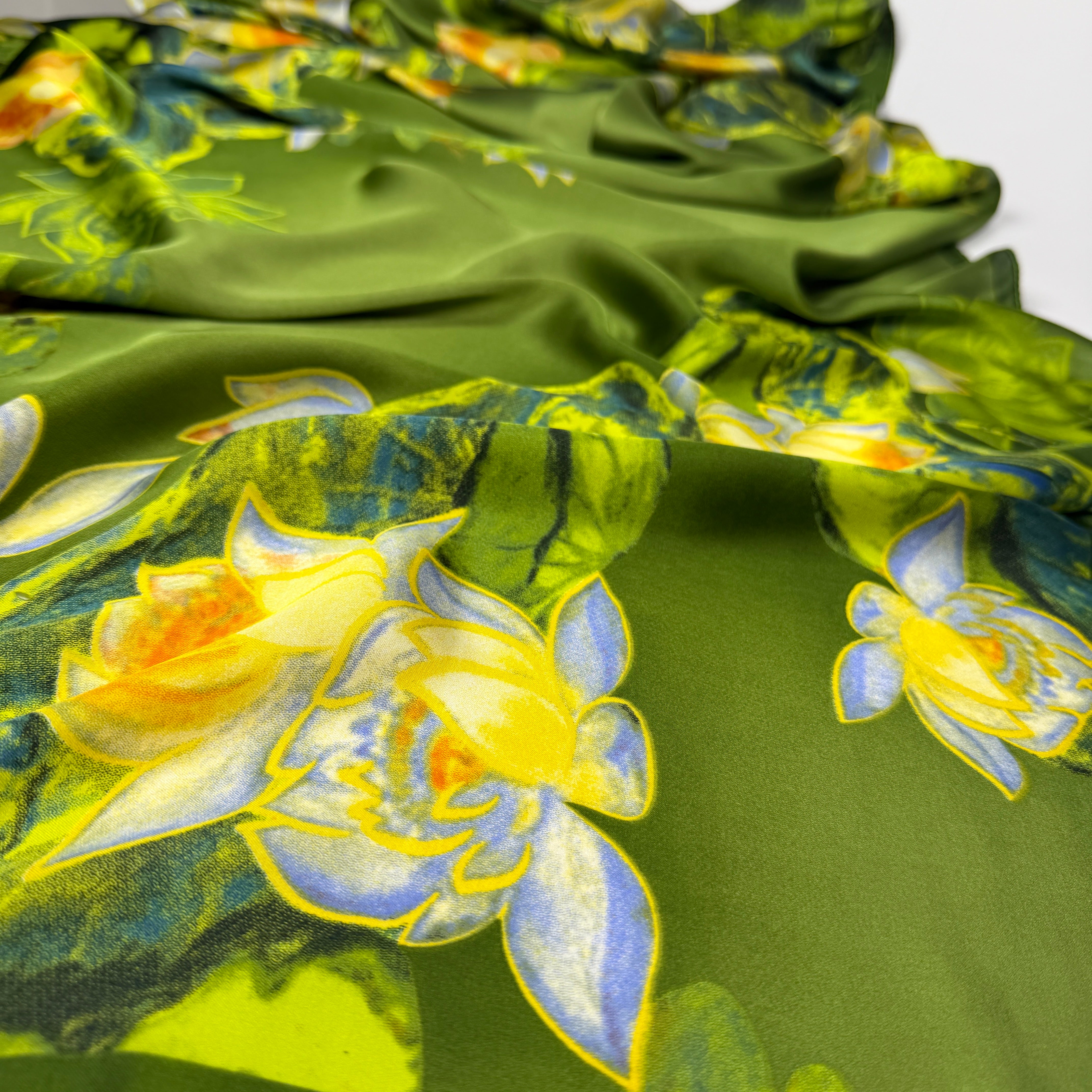 Emerald Lotus Silk Scarf