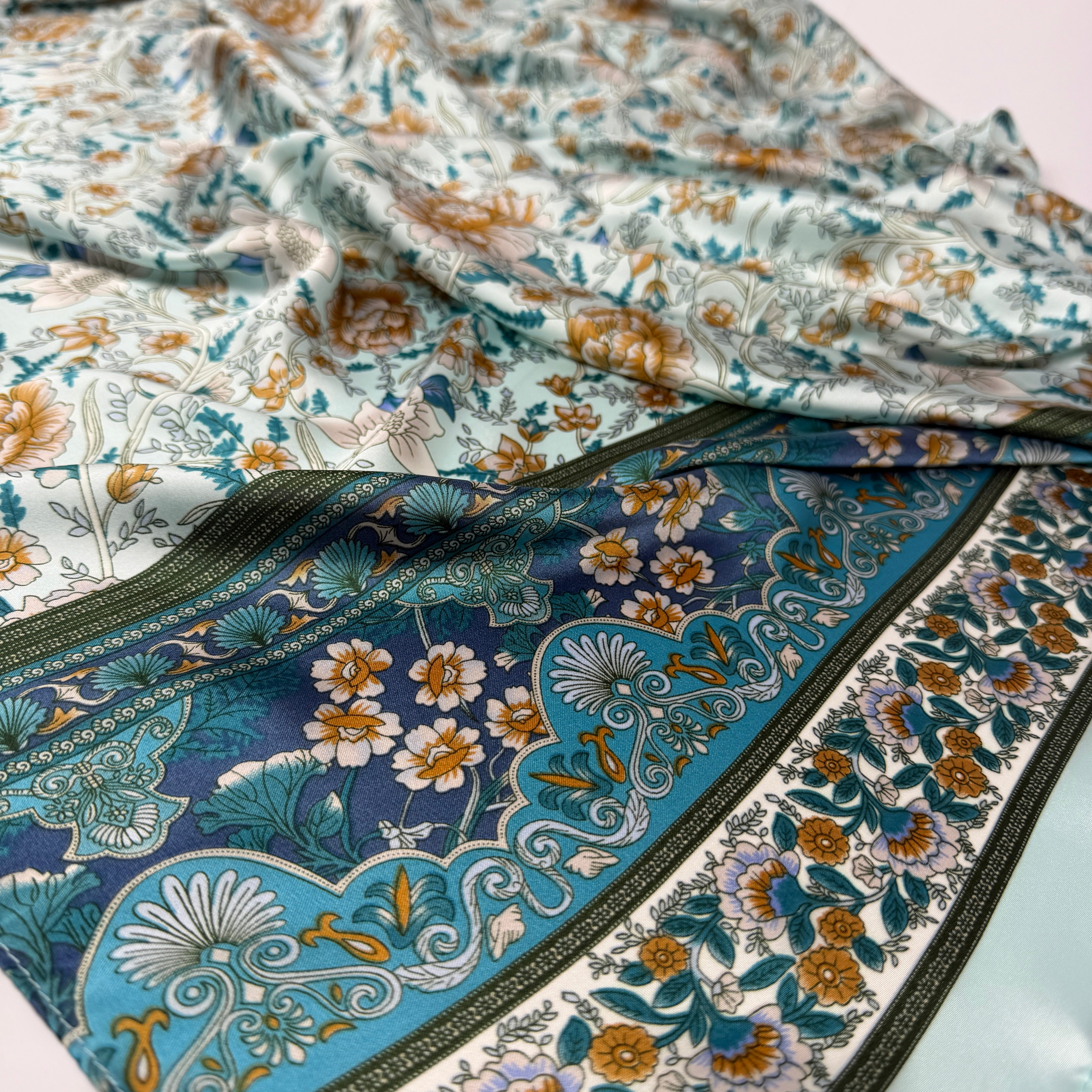 Azure Jardin Silk Scarf