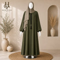 Moss Olive Braided Flare Abaya