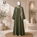 Olive Green Plain Abaya
