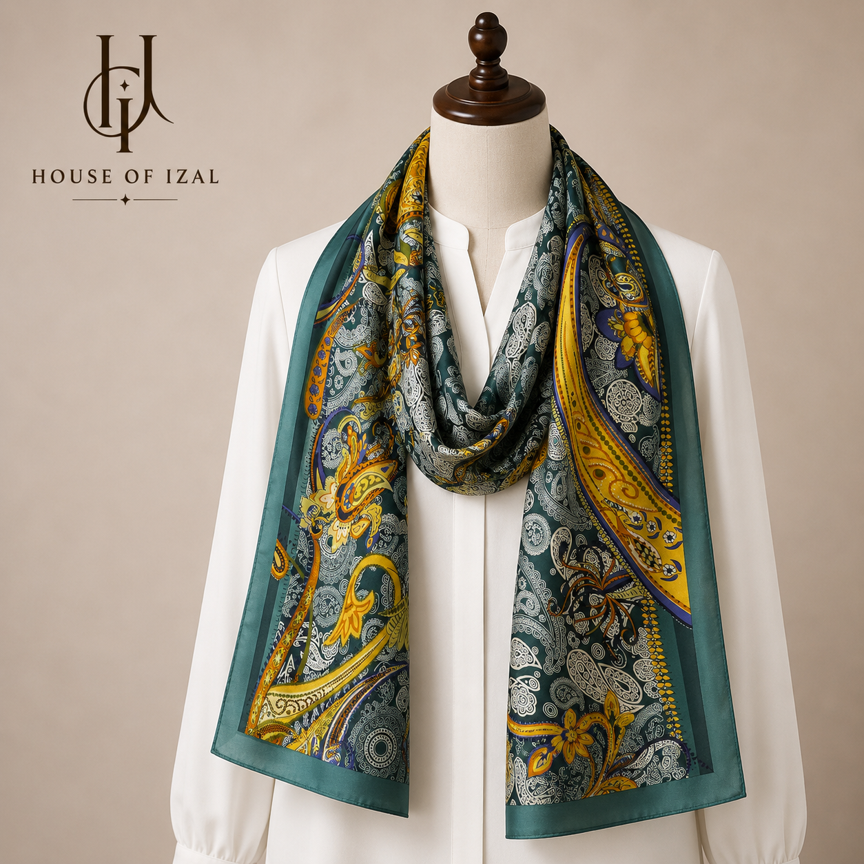 Persian Emarald Silk Scarf