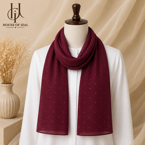 Maroon Rhinestone Lawn