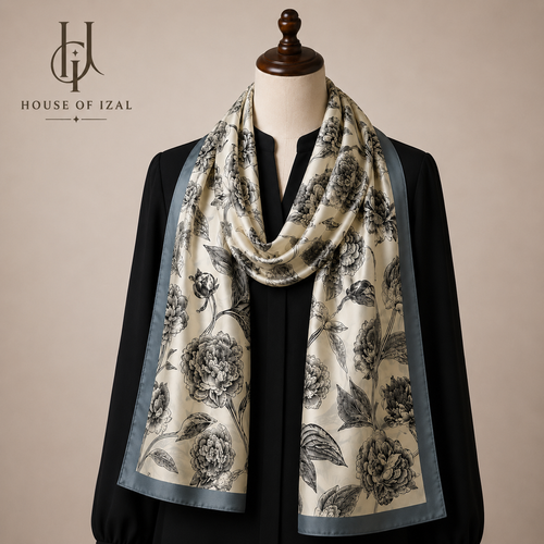 Pearl Petals Silk Scarf