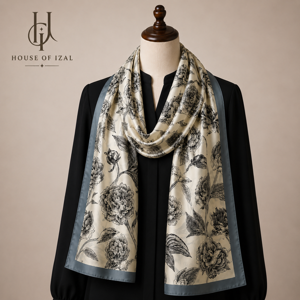 Pearl Petals Silk Scarf