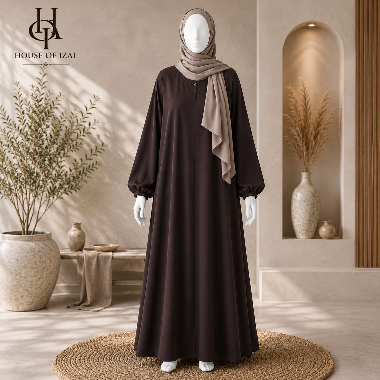 Brown Plain Abaya