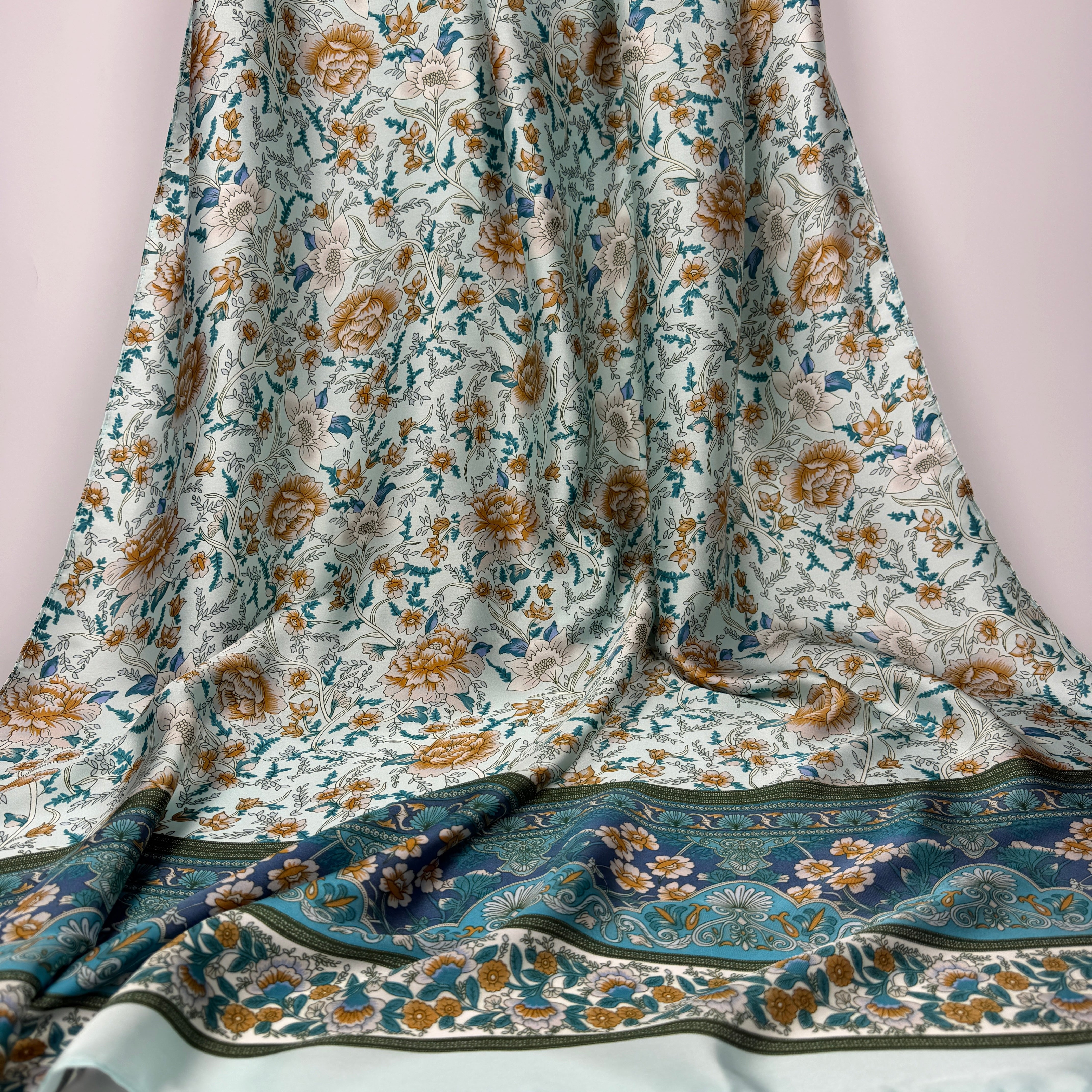 Azure Jardin Silk Scarf