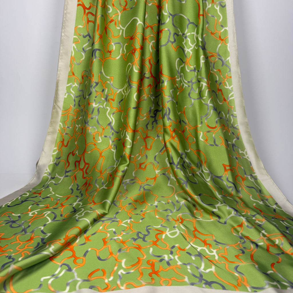 Verdant Mosaic Silk Scarf
