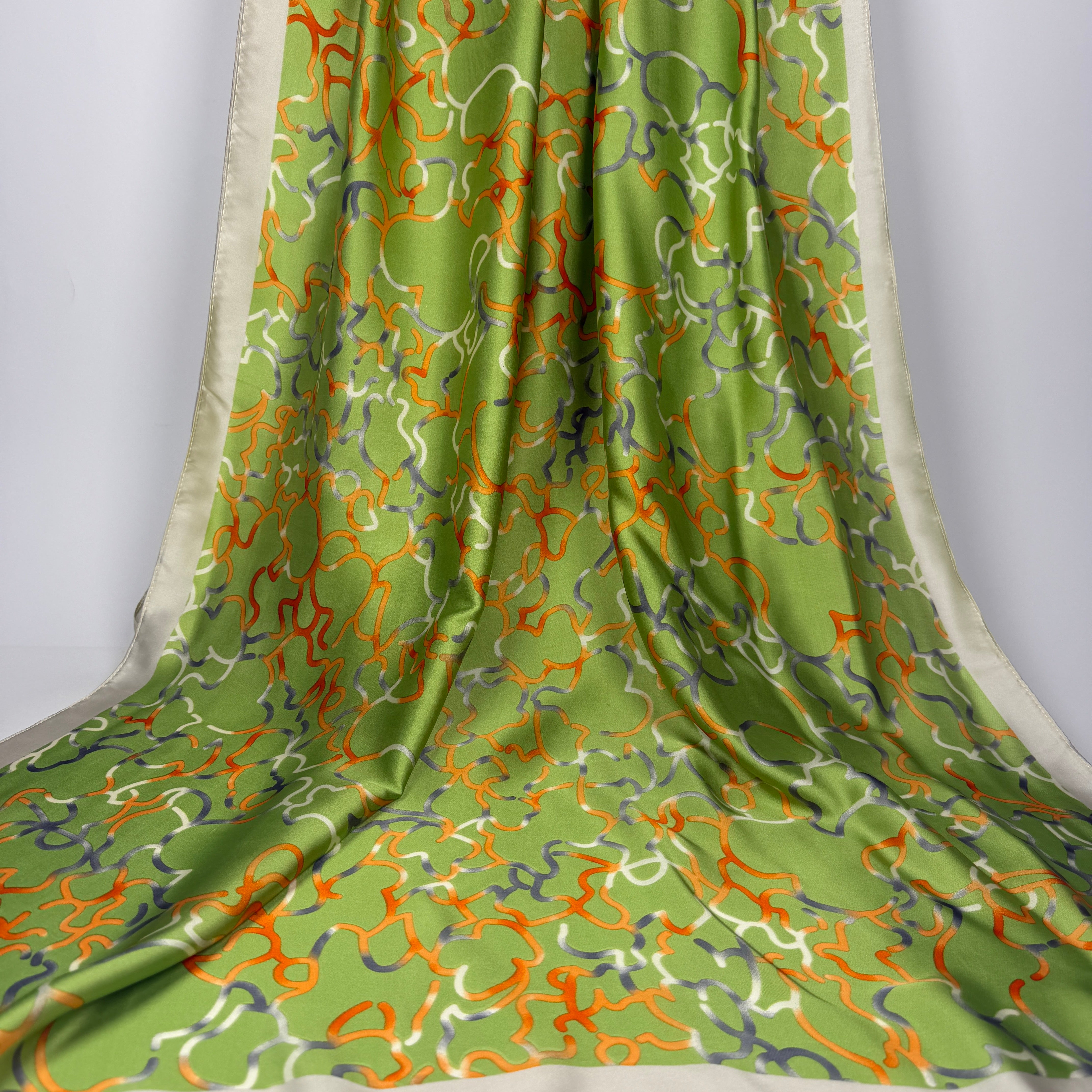 Verdant Mosaic Silk Scarf