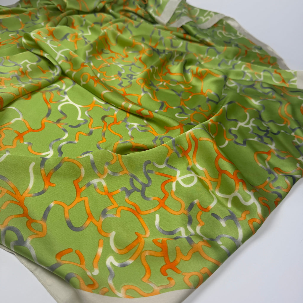 Verdant Mosaic Silk Scarf