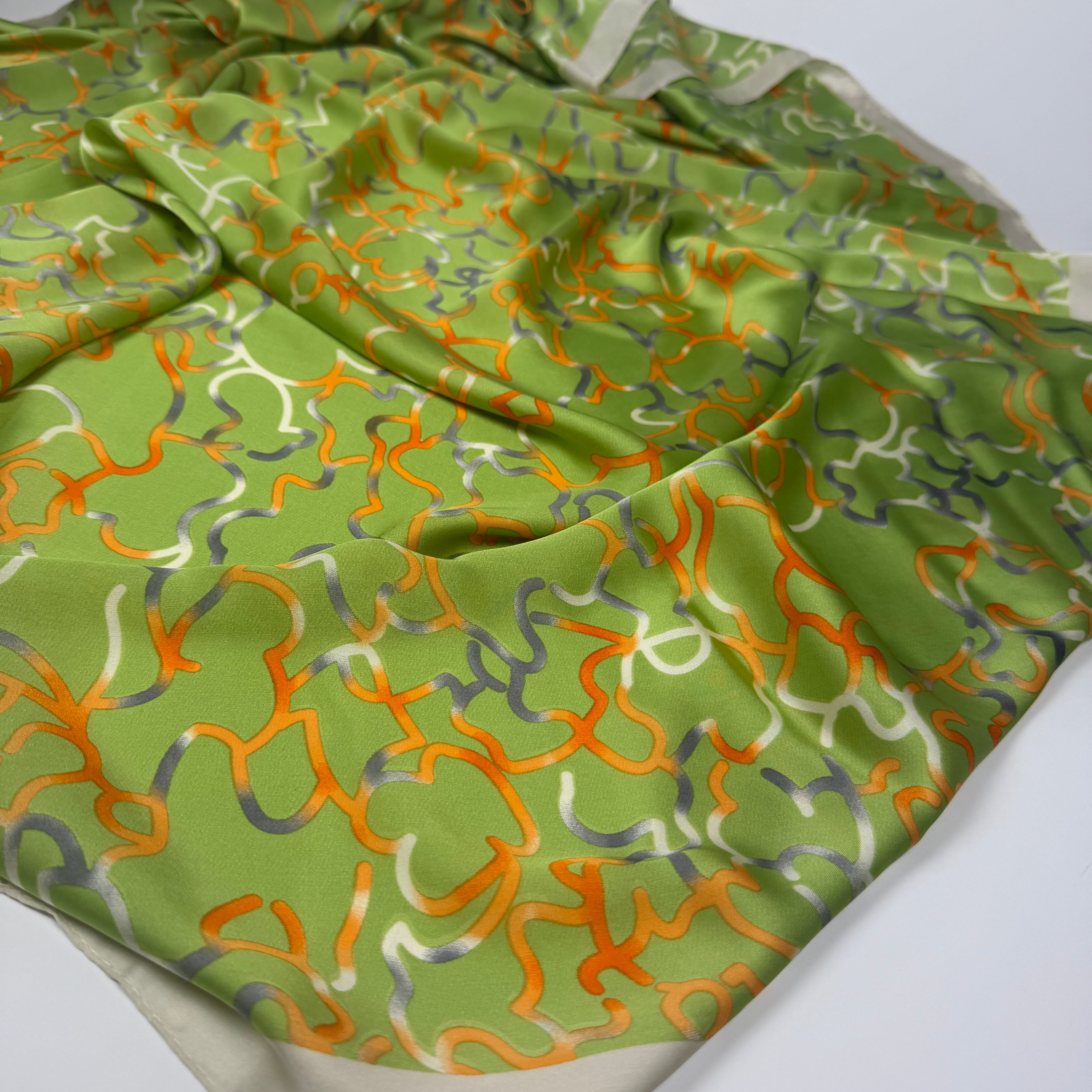 Verdant Mosaic Silk Scarf